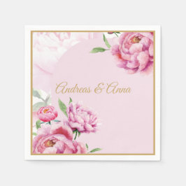Pfingstrosen-Hochzeit Serviette