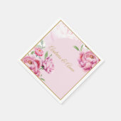 Pfingstrosen-Hochzeit Serviette (Ecke)