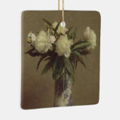 Pfingstrosen in einem blauen und weißen Vase Keramikornament (Rechts)