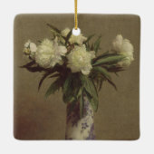 Pfingstrosen in einem blauen und weißen Vase Keramikornament (Rückseite)