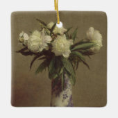 Pfingstrosen in einem blauen und weißen Vase Keramikornament (Vorderseite)