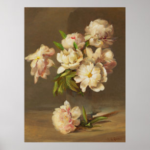 Pfingstrosen in einer Vase, Charles Ethan Porter Poster