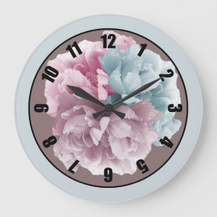 Pfingstrosen-Kreis-Großuhr Große Wanduhr