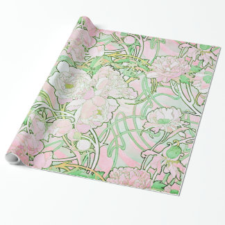 Pfingstrosen-Kunst Nouveau schöne Kunst Geschenkpapier