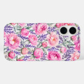 Pfingstrosen & Lavendel Aquarell-Blumenmuster Case-Mate iPhone Hülle (Rückseite (Horizontal))