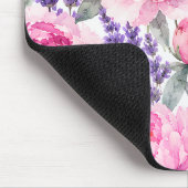 Pfingstrosen & Lavendel Wasserfarben-Blumenmuster Mousepad (Ecke)