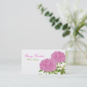 Pfingstrosen-Liebe-Geschäfts-Karte (weiß) Visitenkarte (Stehend Vorderseite)