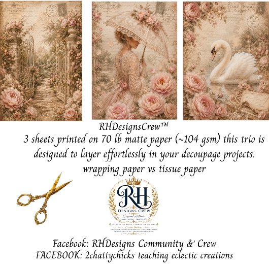 Pfingstrosen Manor Französischer Garten Viktoriani Geschenkpapier Set