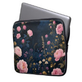 Pfingstrosen-Mitternachtsgarten-Blüte Laptopschutzhülle (Vorderseite Links)