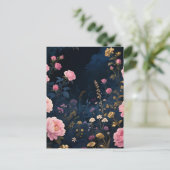 Pfingstrosen-Mitternachtsgarten-Blüte Postkarte (Stehend Vorderseite)
