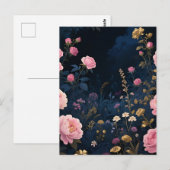 Pfingstrosen-Mitternachtsgarten-Blüte Postkarte (Vorne/Hinten)
