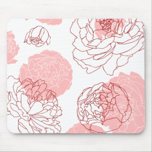 Pfingstrosen-Motiv Mousepad
