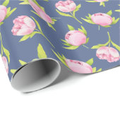 Pfingstrosen-Muster Geschenkpapier (Rolleneckpunkt)