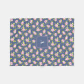 Pfingstrosen-Muster mit individuellem Namen Fleecedecke (Vorderseite (Horizontal))
