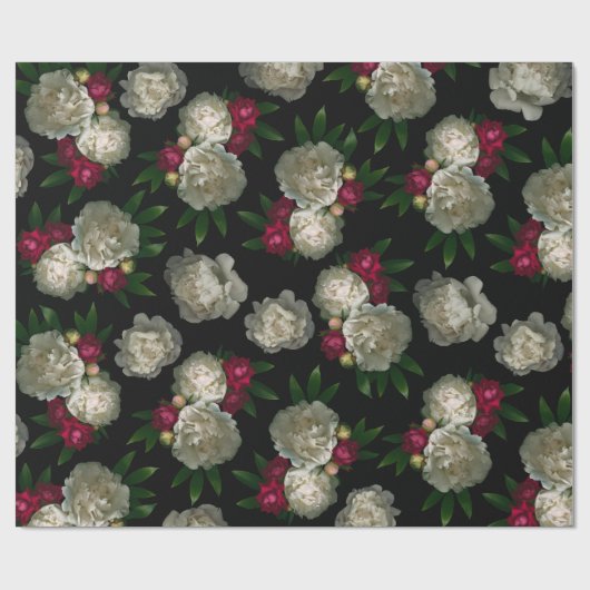 Pfingstrosen-Packpapier Geschenkpapier (Flach)