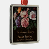 Pfingstrosen-personalisierte Begräbnis- Ornament Aus Metall (Rechts)