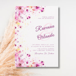 Pfingstrosen-Pfirsichrose-Romanze-Kunst-Hochzeit Einladung
