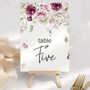 Pfingstrosen Pink Burgunder Blumen Hochzeit Tischn Tischnummer