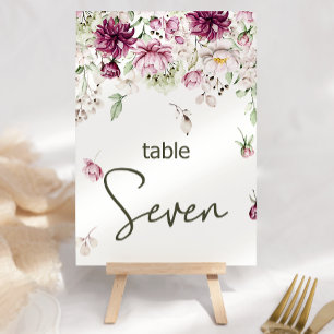 Pfingstrosen Pink Burgunder Blumen Hochzeit Tischn Tischnummer
