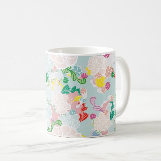 Pfingstrosen-Pink Kaffeetasse (VorderseiteRechts)
