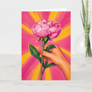 Pfingstrosen-Popart-Papierwaren Karte