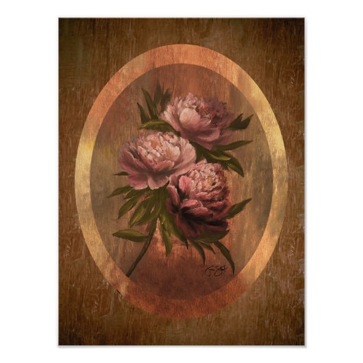 Pfingstrosen Poster 12x16 (Vorne)