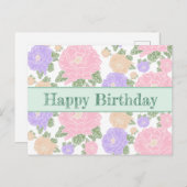 Pfingstrosen Postkarte (Vorne/Hinten)