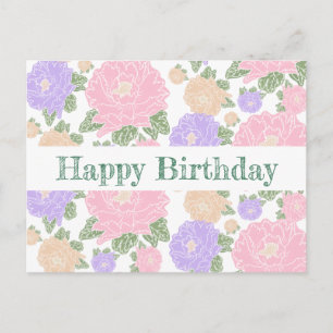 Pfingstrosen Postkarte