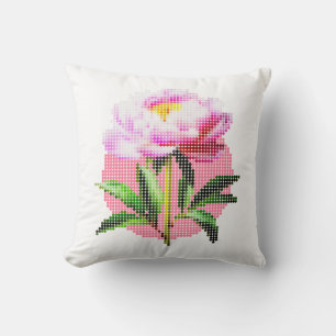 Pfingstrosen-Punkt-Mosaik-Blume Kissen