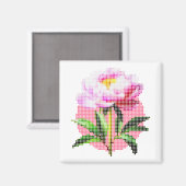 Pfingstrosen-Punkt-Mosaik-Blume Magnet (Vorderseite/Rückseite)