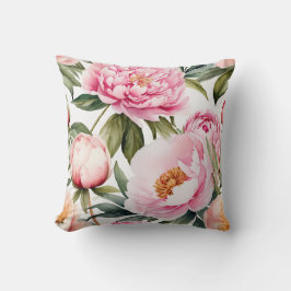 Pfingstrosen rosa - Aquarell-Design | Kissen