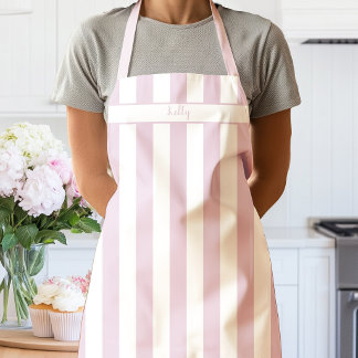 Pfingstrosen-Rosa Candy Stripe Schürze