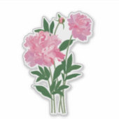 Pfingstrosen-Sticker Aufkleber (Vorderseite)