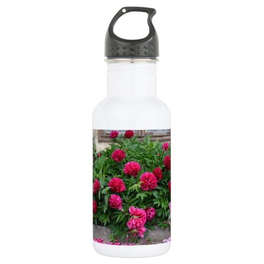 Pfingstrosen Trinkflasche (Vorderseite)