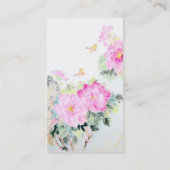 Pfingstrosen u. Schmetterlinge/Malerei-Entwurf Visitenkarte (Rückseite)