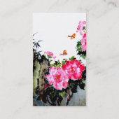 Pfingstrosen u. Schmetterlinge/Malerei-Entwurf Visitenkarte (Rückseite)