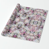 Pfingstrosen und Kirschblüten in sanftem Gradiente Geschenkpapier (Ungerollt)