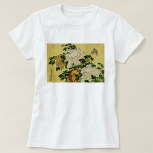 Pfingstrosen und Schmetterling T-Shirt