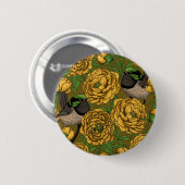 Pfingstrosen und Zaunkönige Button (Vorne & Hinten)