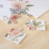 Pfingstrosen-Wasserfarben-Blumenkranz Muttertag Puzzle (Seite)