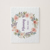 Pfingstrosen-Wasserfarben-Blumenkranz Muttertag Puzzle (Vertikal)