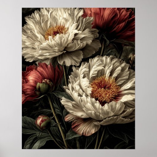 Pfingstrosen-Wildblumen Poster (Vorne)