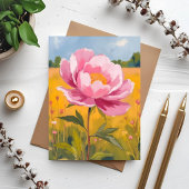 Pfingstrosenblüte | Rosa Blumenfeld Wasserfarbenka