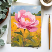Pfingstrosenblüte | Rosa Blumenfeld Wasserfarbenka