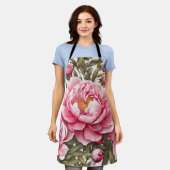 Pfingstrosenblüten Schürze (Getragen)