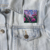 Pfingstrosengarten-Kunst mit Schmetterlingen Button (Beispiel)