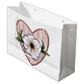 Pfingstrosenherz Große Geschenktüte (Vorderseite Schrägansicht)