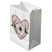 Pfingstrosenherz Mittlere Geschenktüte (Vorderseite Schrägansicht)