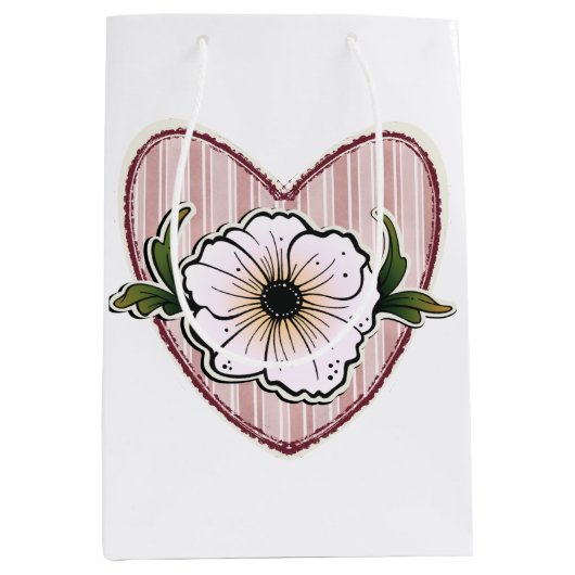 Pfingstrosenherz Mittlere Geschenktüte (Vorderseite)