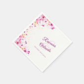 Pfingstrosenrose Romantik Kunst Hochzeit Serviette (Ecke)